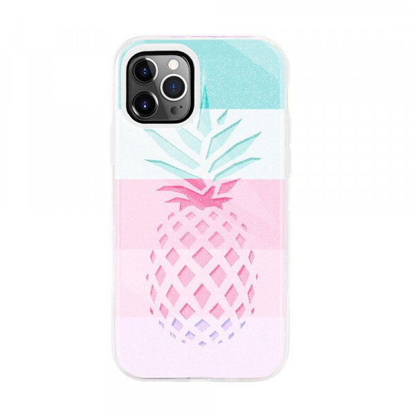 Wholesale Dual Layer High Impact Protective Hybrid Hard Design Case for iPhone 12 Mini 5.4 (Shiny Pineapple)